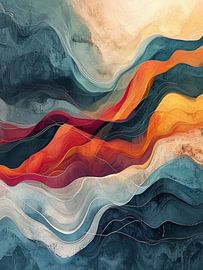 The Rhythmic Pulse of Crimson Strata by Artistic