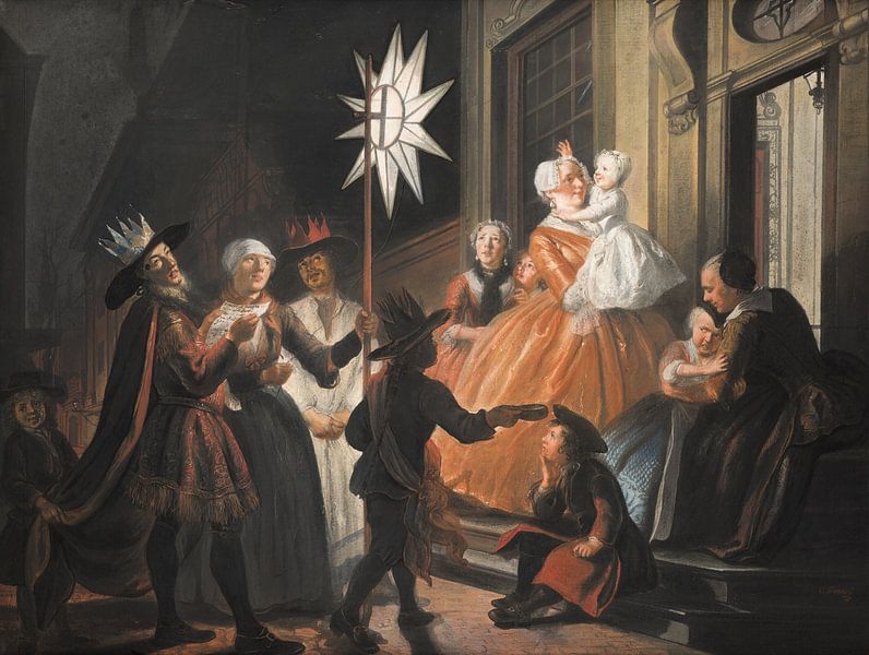 Singing Round the Star on Twelfth Night, Cornelis Troost by Masterful Masters