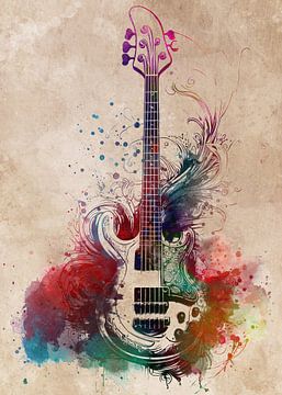 Basgitaar muziek kunst #gitaar van JBJart Justyna Jaszke
