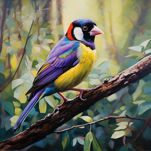 Goulds amadine Vogel im Wald