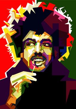 Jimi Hendrix Pop Art Stijl van Fariza Abdurrazaq