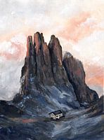 Sonnenuntergang Alpen Berg Dolomiten Kunstdruck