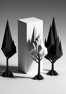 3d bomen zwart-wit van haroulita
