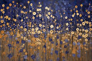 Nachtgarten in Blau und Gold