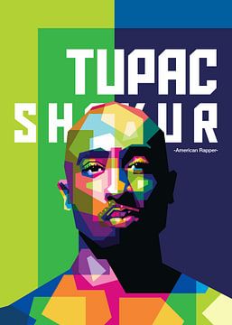Tupac Shakur in Wedha's Pop Art Portrait (WPAP) von Dico Hendry