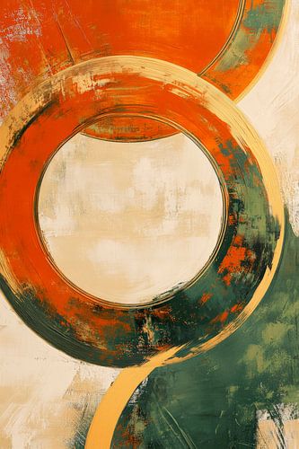 Abstracte cirkels in warme kleuren