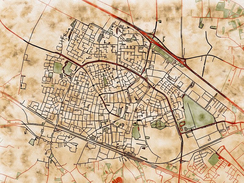 Kaart van Zevenaar in de stijl 'Serene Summer' van Maporia