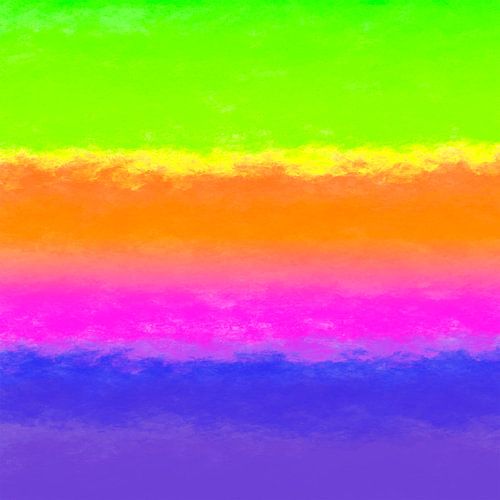 Art abstrait moderne : collage vert, rose et bleu. Série : Néon