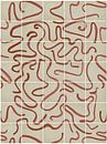 Modern and abstract lines on a tile pattern, beige - brown by Mijke Konijn thumbnail