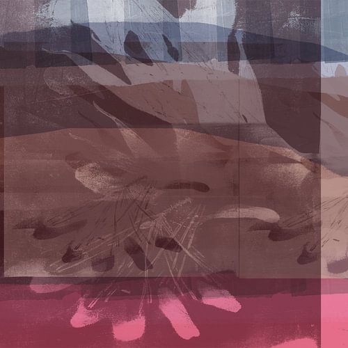 Modern abstract landschap in warme kleuren nr. 5