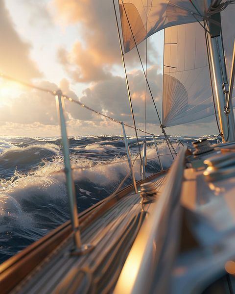 Wildes Wasser neben Boot von fernlichtsicht