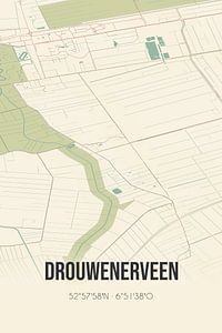Vintage landkaart van Drouwenerveen (Drenthe) van Rezona