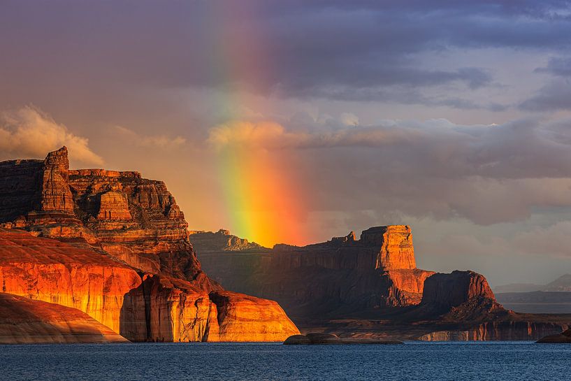 Arc-en-ciel au-dessus de Padre Bay, Lac Powell par Henk Meijer Photography