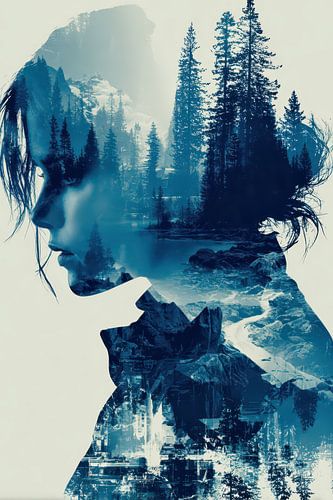 surrealistisch abstract portret vrouw