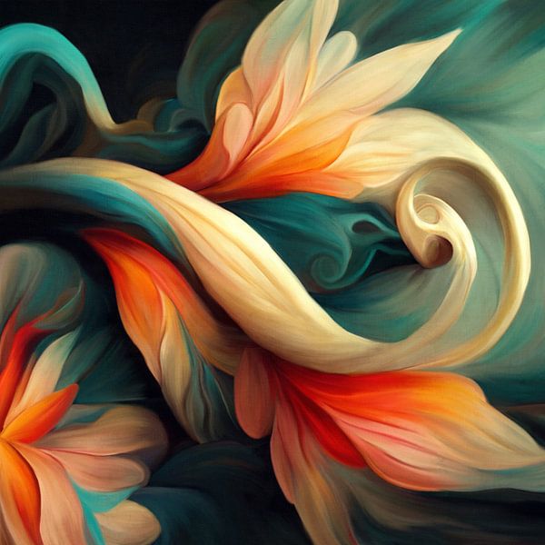 &quot;Dancing with colour&quot;, abstract botanical painting by Studio Allee