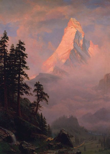 Albert Bierstadt-Sonnenaufgang am Matterhorn von finemasterpiece