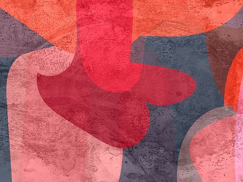 Kleurrijk abstract schilderij met organische vormen