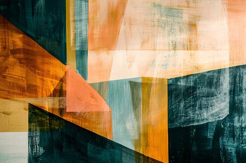 Abstracte geometrie met warme tinten