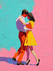 Dans Stel | Joyful Dance Under Colorful Skies van De Mooiste Kunst