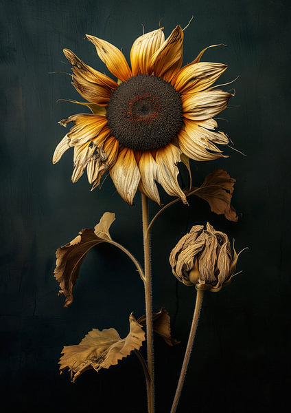 Sunflower in decline by Preet Lambon on canvas, poster, wallpaper