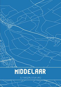 Blauwdruk | Landkaart | Middelaar (Limburg) van Rezona