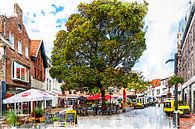 Kleine Markt in Vlissingen (kunst) van Art by Jeronimo thumbnail