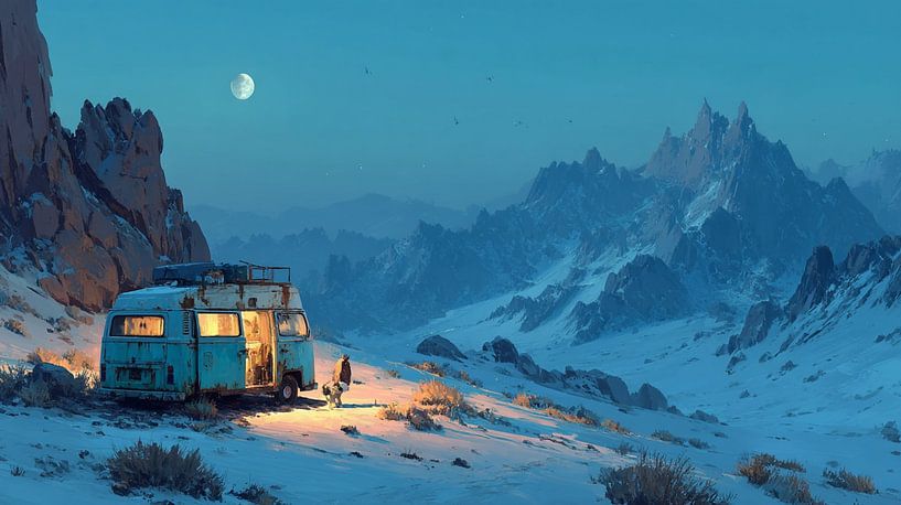 Paysage nocturne du désert par PixelPrestige