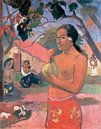 Frau, die eine Frucht hält; Wohin gehst du? (Eu haere ia oe), Paul Gauguin. von The Masters Miniaturansicht