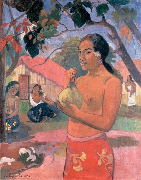 Frau, die eine Frucht hält; Wohin gehst du? (Eu haere ia oe), Paul Gauguin. von The Masters