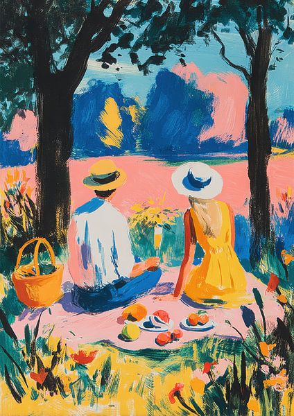 Picknick Ölmalerei Park Vintage von Niklas Maximilian