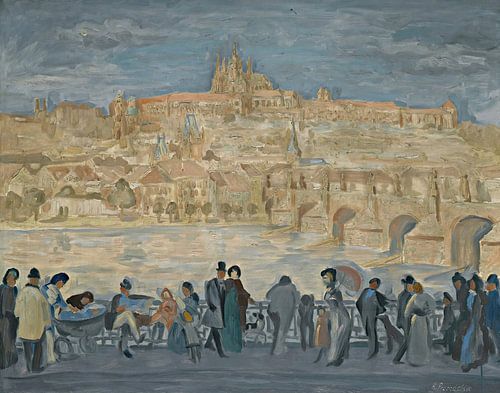 Antonín Procházka - Uitzicht op de Praagse Burcht