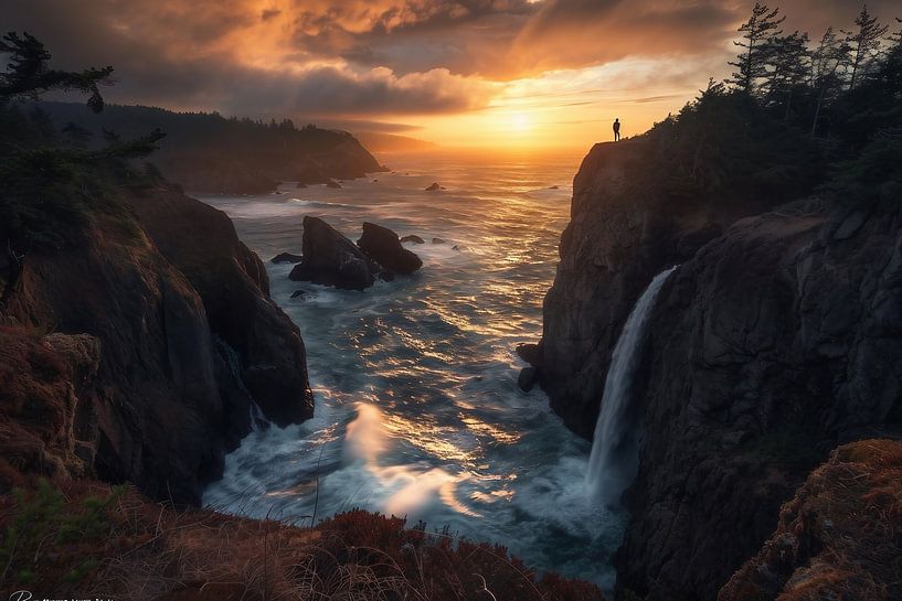 Glühende Gipfel im Licht von fernlichtsicht