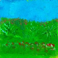 EH PAINTING ART 1989 #0388 Bosrand met koeien Levendigheid