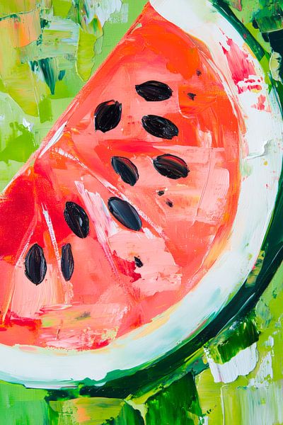 Saftige Wassermelone im Farbenrausch von Poster Art Shop