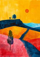 Moon Landscape Nature Mountains Expressionism No 6
