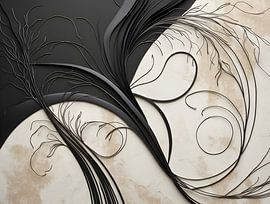 Velvet Flow - Abstract Organic Lines Art by Manuela Dekkers