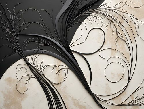 Velvet Flow - Abstract Organic Lines Art