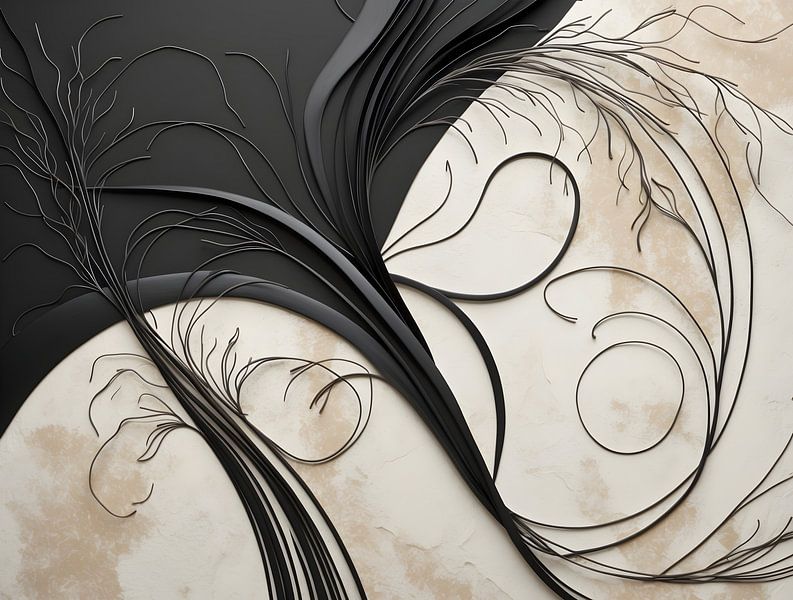 Velvet Flow - Art abstrait des lignes organiques par Manuela Dekkers