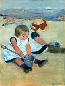 Kinderen die op het strand spelen, Mary Cassatt