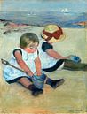 Kinder, die auf dem Strand spielen, Mary Cassatt von Liszt Collection Miniaturansicht