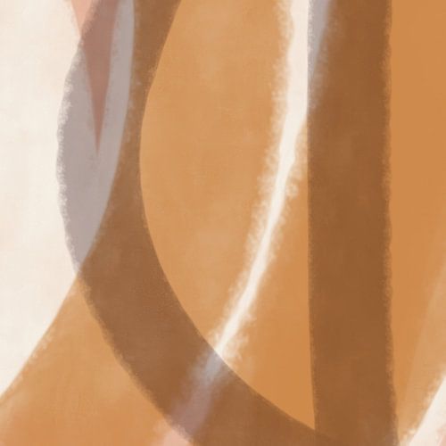 Abstracte kunst in beige, bruin, wit