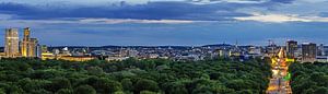 Berlin 360° am Abend in 10 Panoramen - Panorama 6/10: Bezirk Charlottenburg mit Strasse des 17. Juni und Funkturm