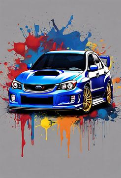 Subaru impreza wrx sti splash art van kevin gorter
