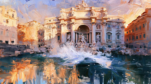 Trevifontein, Rome, Italy – abstract panorama
