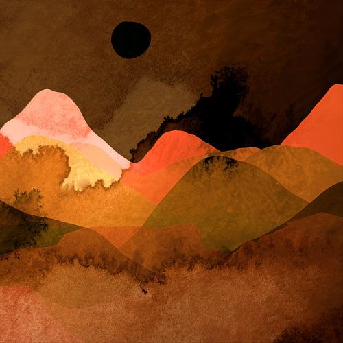 Japanese Summer Mountains Wabi-Sabi Style II