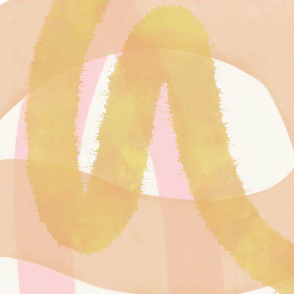 Modern abstract in yellow and pink by Dina Dankers