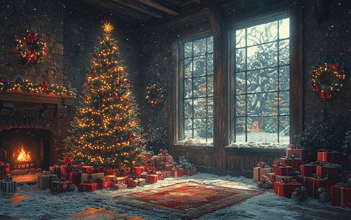 Intérieur de la cabane de Noël