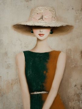 Die Frau mit dem Strohhut von Atelier Pink Blossom