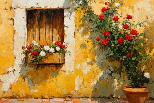 Peinture murale fleurie