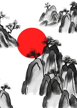 Chinese Mountain Ink Painting